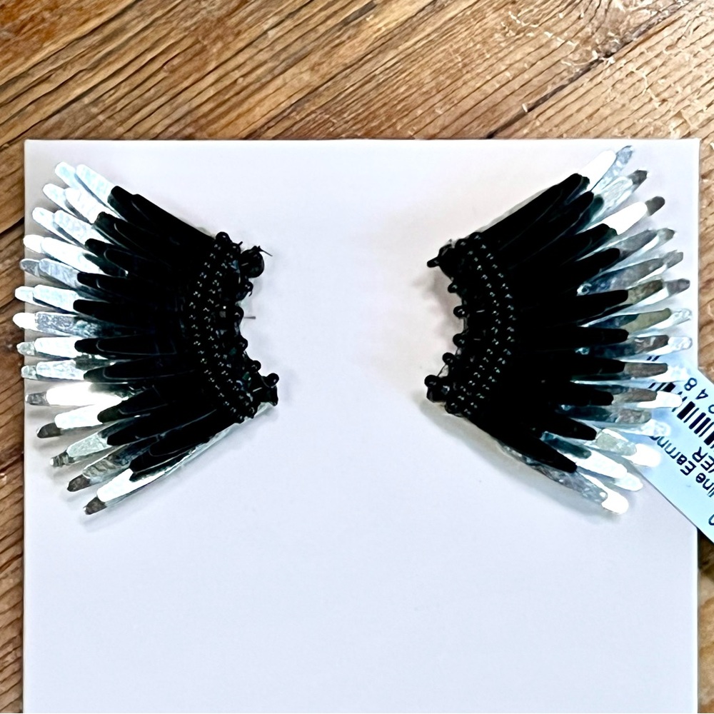 NWT Mignonne Gavigan Mini Madeline Earrings Black Silver - Picture 10 of 16